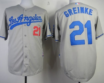 Zack Greinke Los Angeles Dodgers gray jersey