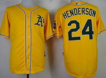 Rickey Henderson Oakland Athletics yellow jersey