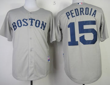 Dustin Pedroia Boston Red Sox gray jersey