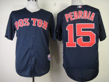 Dustin Pedroia Boston Red Sox navy jersey