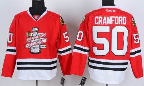 Corey Crawford Chicago Blackhawks red jersey