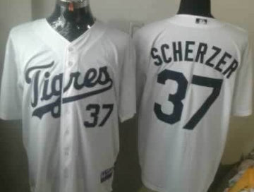 Max Scherzer Detroit Tigers white jersey
