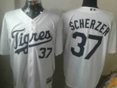 Max Scherzer Detroit Tigers white jersey