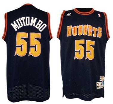 Dikembe Mutombo Denver Nuggets navy Throwback jersey