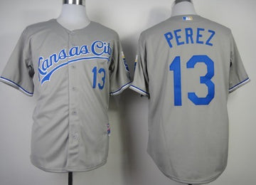 Salvador Perez Kansas City Royals gray jersey