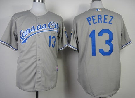 Salvador Perez Kansas City Royals gray jersey