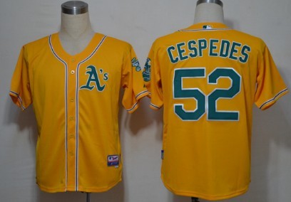 Yoenis Cespedes Oakland Athletics yellow jersey