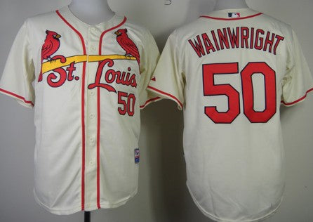 Adam Wainwright St. Louis Cardinals cream jersey