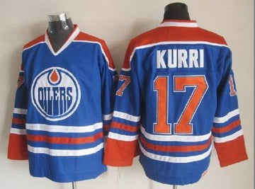 Jari Kurri Edmonton Oilers royal Throwback jersey