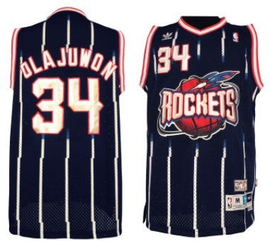 Hakeem Olajuwon Aba Hardwood Houston Rockets navy Classic jersey