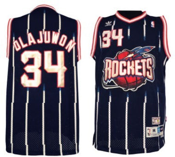 Hakeem Olajuwon Aba Hardwood Houston Rockets navy Classic jersey