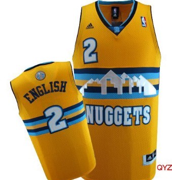 Alex English Denver Nuggets yellow jersey