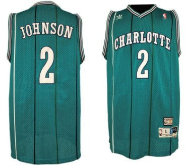 Larry Johnson Charlotte Hornets green Throwback jersey