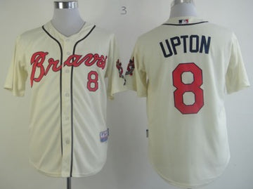 Justin Upton Atlanta Braves cream jersey