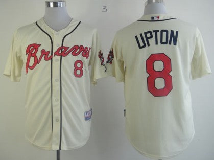 Justin Upton Atlanta Braves cream jersey