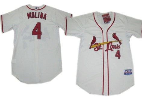 Yadier Molina St. Louis Cardinals cream jersey
