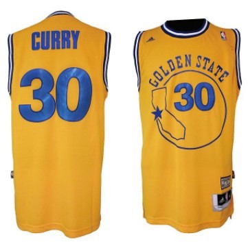 Stephen Curry Aba Hardwood Golden State Warriors yellow Classic jersey