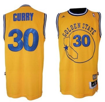 Stephen Curry Aba Hardwood Golden State Warriors yellow Classic jersey