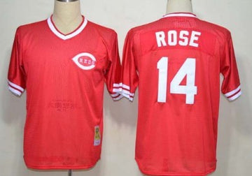 Pete Rose Mesh Batting Practice Cincinnati Reds red Throwback jersey