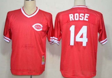 Pete Rose Mesh Batting Practice Cincinnati Reds red Throwback jersey