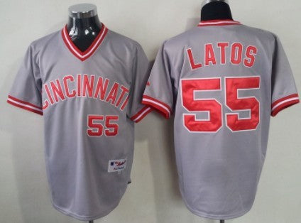 Mat Latos Cincinnati Reds gray jersey