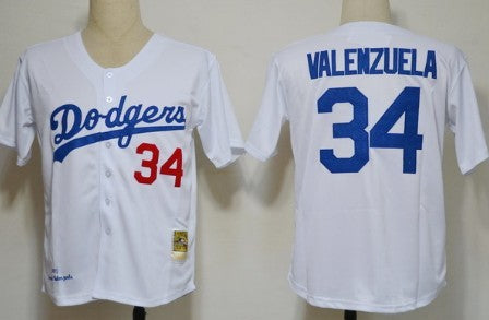 Fernando Valenzuela Los Angeles Dodgers white Throwback jersey