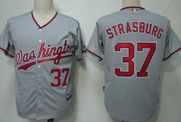 Stephen Strasburg Washington Nationals gray jersey