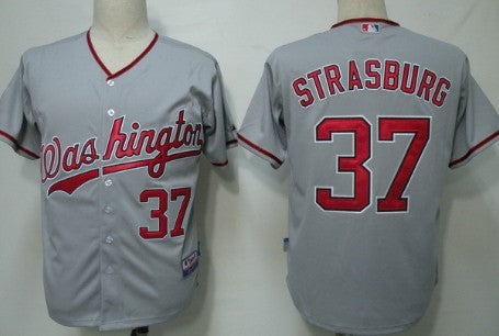 Stephen Strasburg Washington Nationals gray jersey