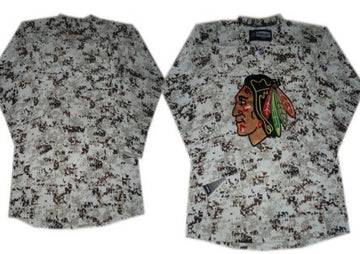 Blank White Chicago Blackhawks camo Camo jersey
