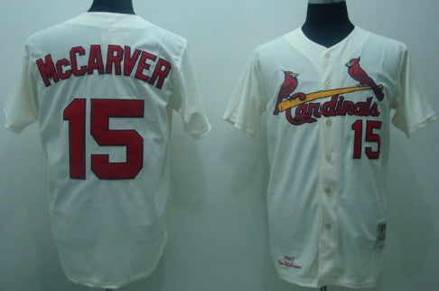 Tim McCarver St. Louis Cardinals cream Throwback jersey