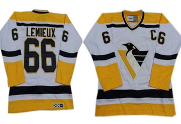 Mario Lemieux Pittsburgh Penguins white Throwback jersey