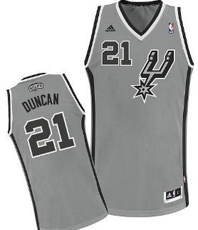 Tim Duncan San Antonio Spurs gray jersey