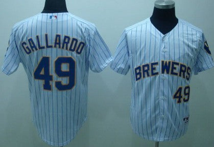 Yovani Gallardo Milwaukee Brewers white jersey