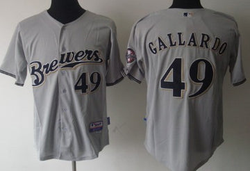 Yovani Gallardo Milwaukee Brewers gray jersey