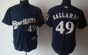 Yovani Gallardo Milwaukee Brewers navy jersey