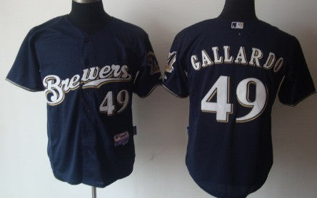 Yovani Gallardo Milwaukee Brewers navy jersey