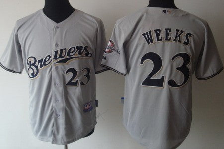 Rickie Weeks Milwaukee Brewers gray jersey
