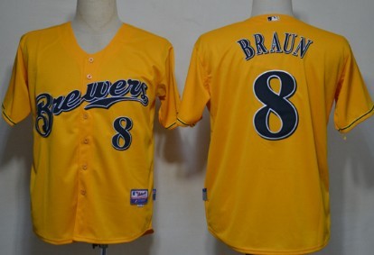 Ryan Braun Milwaukee Brewers yellow jersey