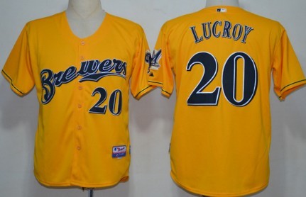 Jonathan Lucroy Milwaukee Brewers yellow jersey