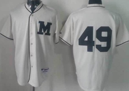 Yovani Gallardo Milwaukee Brewers cream jersey