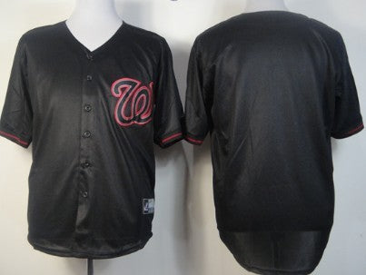 Custom Washington Nationals black Fashion jersey