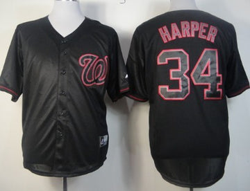 Bryce Harper Washington Nationals black Fashion jersey