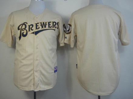 Custom Milwaukee Brewers cream jersey