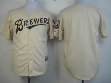 Custom Milwaukee Brewers cream jersey