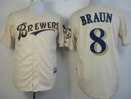 Ryan Braun Milwaukee Brewers cream jersey