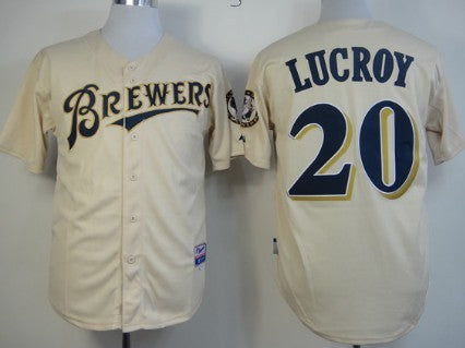 Jonathan Lucroy Milwaukee Brewers cream jersey