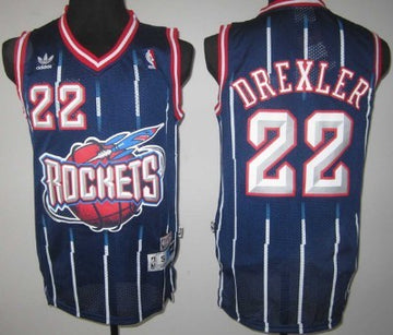Clyde Drexler Aba Hardwood Houston Rockets navy Classic jersey