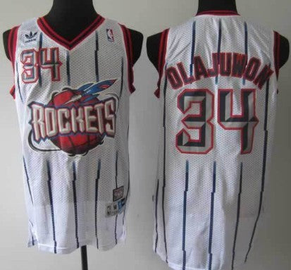 Hakeem Olajuwon Aba Hardwood Houston Rockets white Classic jersey