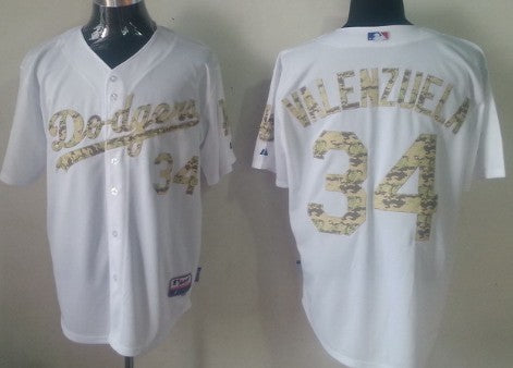 Fernando Valenzuela Los Angeles Dodgers white Camo jersey