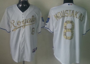 Mike Moustakas Kansas City Royals white Camo jersey